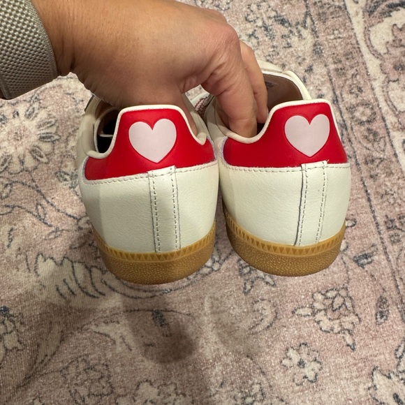 Adidas Cream and Red Heart Sneakers - Picture 3 of 6